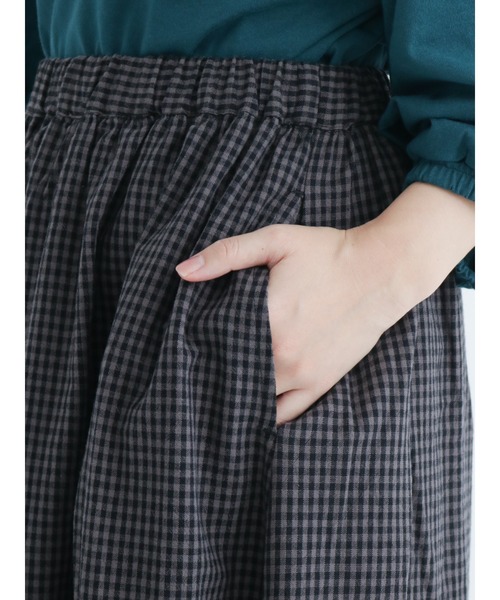Samansa Mos2(サマンサ モスモス)の「◎ギンガムチェックスカート(スカート・レディース・チャコール/ベージュ/ブラック・フリ-)」の11枚目の写真