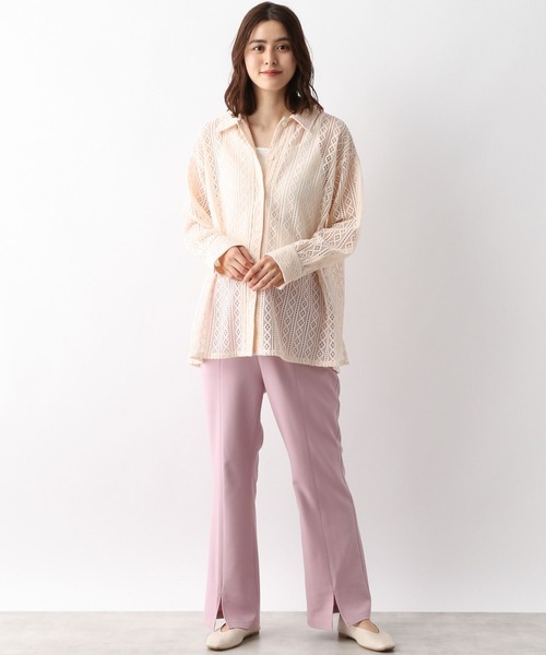 LEPSIM（レプシィム）の「マタニティ／レースシャツ長袖　298684（マタニティウェア/グッズ・レディース・オフホワイト/ブラック・FREE）」の13枚目の写真