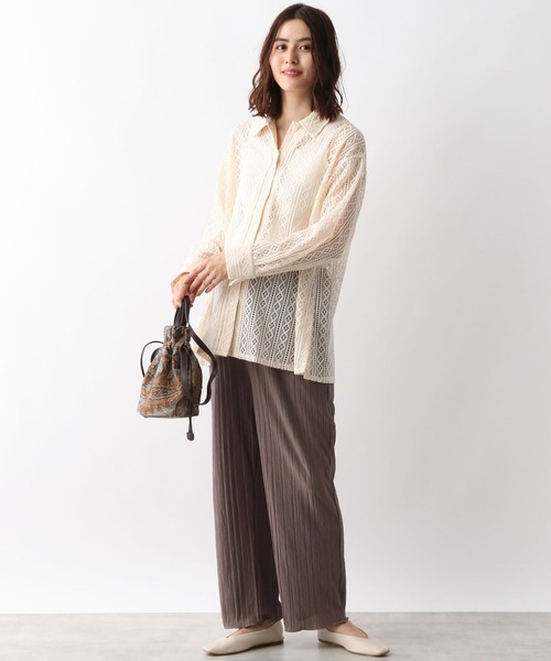 LEPSIM（レプシィム）の「マタニティ／レースシャツ長袖　298684（マタニティウェア/グッズ・レディース・オフホワイト/ブラック・FREE）」の16枚目の写真