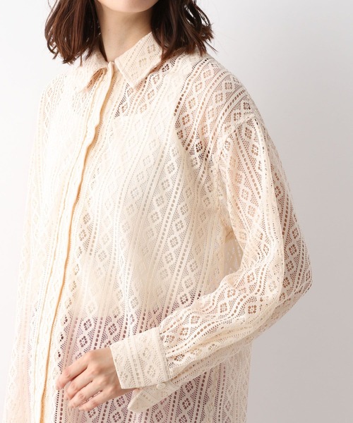 LEPSIM（レプシィム）の「マタニティ／レースシャツ長袖　298684（マタニティウェア/グッズ・レディース・オフホワイト/ブラック・FREE）」の17枚目の写真