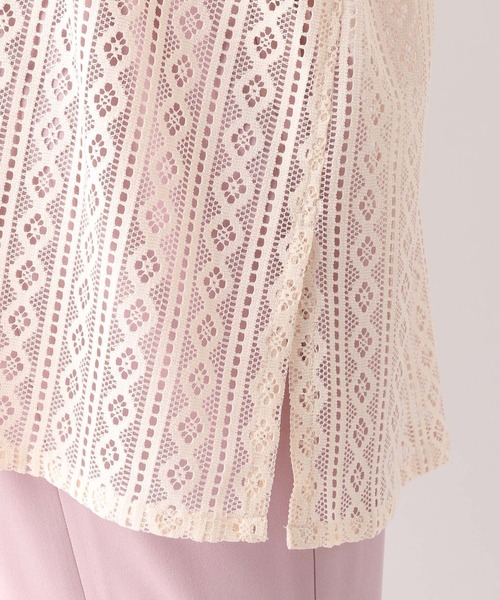 LEPSIM（レプシィム）の「マタニティ／レースシャツ長袖　298684（マタニティウェア/グッズ・レディース・オフホワイト/ブラック・FREE）」の6枚目の写真