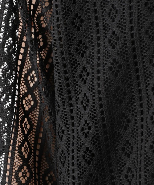 LEPSIM（レプシィム）の「マタニティ／レースシャツ長袖　298684（マタニティウェア/グッズ・レディース・オフホワイト/ブラック・FREE）」の8枚目の写真
