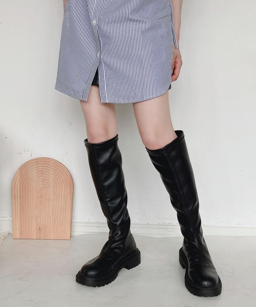 AS KNOW AS plus（アズノゥアズプラス）の「♪ストレッチロングブーツ　【2022AWアイテム】（ブーツ・レディース・ブラック/ブラウン/アイボリー・M/L）」の9枚目の写真