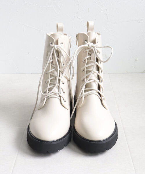 PANIER（パニエ）の「【PANIER/パニエ】レースアップミドルブーツ（ブーツ・レディース・ブラック/アイボリー・24.5/23.5）」の8枚目の写真