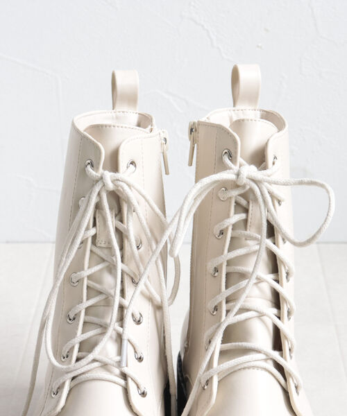 PANIER（パニエ）の「【PANIER/パニエ】レースアップミドルブーツ（ブーツ・レディース・ブラック/アイボリー・24.5/23.5）」の6枚目の写真