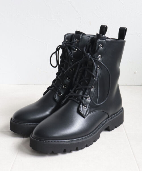 PANIER（パニエ）の「【PANIER/パニエ】レースアップミドルブーツ（ブーツ・レディース・ブラック/アイボリー・24.5/23.5）」の5枚目の写真