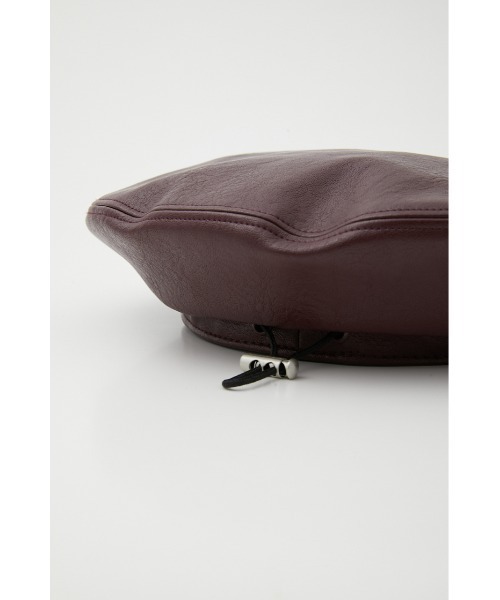 SLY(スライ)の「FAUX LEATHER BERET フォレザー ベレー(ハンチング/ベレー帽・レディース・バーガンディー/ブラック・FREE)」の15枚目の写真