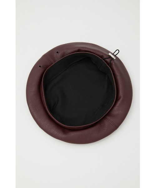 SLY(スライ)の「FAUX LEATHER BERET フォレザー ベレー(ハンチング/ベレー帽・レディース・バーガンディー/ブラック・FREE)」の16枚目の写真
