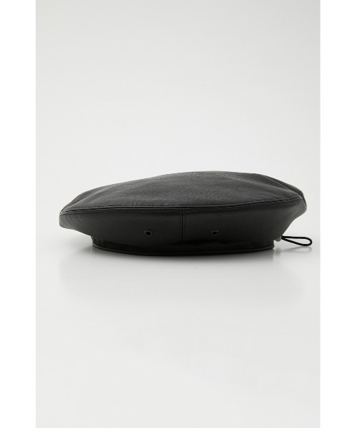 SLY(スライ)の「FAUX LEATHER BERET フォレザー ベレー(ハンチング/ベレー帽・レディース・バーガンディー/ブラック・FREE)」の4枚目の写真