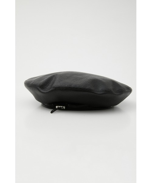 SLY(スライ)の「FAUX LEATHER BERET フォレザー ベレー(ハンチング/ベレー帽・レディース・バーガンディー/ブラック・FREE)」の6枚目の写真