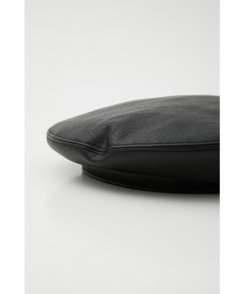 SLY(スライ)の「FAUX LEATHER BERET フォレザー ベレー(ハンチング/ベレー帽・レディース・バーガンディー/ブラック・FREE)」の7枚目の写真