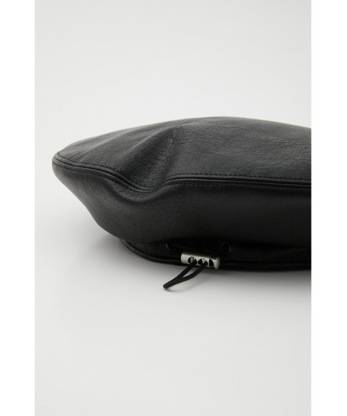 SLY(スライ)の「FAUX LEATHER BERET フォレザー ベレー(ハンチング/ベレー帽・レディース・バーガンディー/ブラック・FREE)」の8枚目の写真
