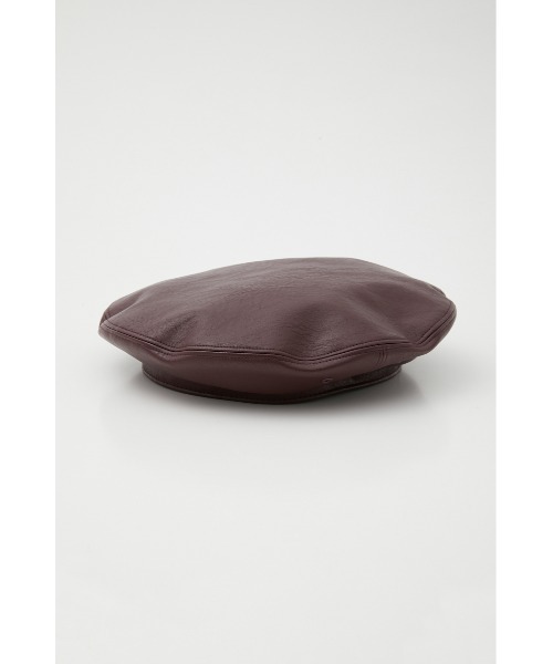 SLY(スライ)の「FAUX LEATHER BERET フォレザー ベレー(ハンチング/ベレー帽・レディース・バーガンディー/ブラック・FREE)」の10枚目の写真