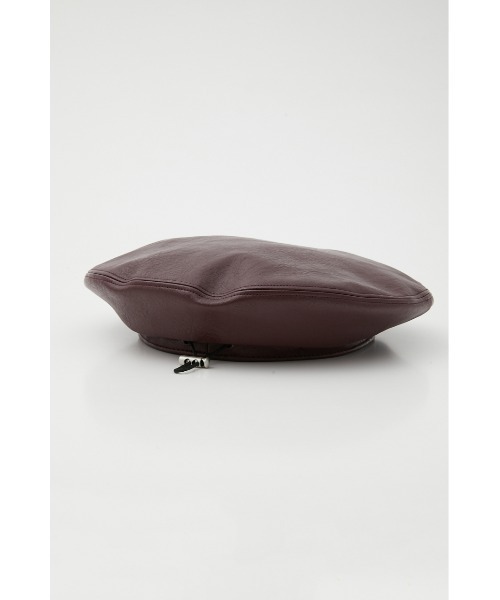 SLY(スライ)の「FAUX LEATHER BERET フォレザー ベレー(ハンチング/ベレー帽・レディース・バーガンディー/ブラック・FREE)」の13枚目の写真