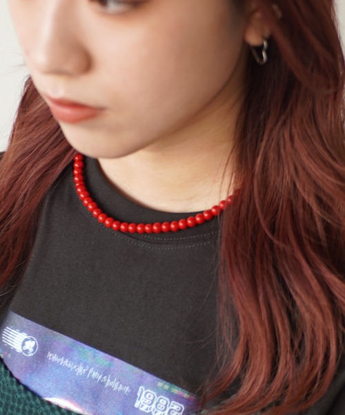 ammy.（エイミードット）の「【 ammy. / エイミードット 】 ビビッドカラー ボールビーズ ネックレス（ネックレス・レディース・オレンジ/グリーン/ブルー/ピンク/レッド/ブラック・FREE）」の6枚目の写真