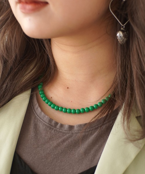 ammy.（エイミードット）の「【 ammy. / エイミードット 】 ビビッドカラー ボールビーズ ネックレス（ネックレス・レディース・オレンジ/グリーン/ブルー/ピンク/レッド/ブラック・FREE）」の3枚目の写真