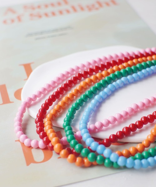 ammy.（エイミードット）の「【 ammy. / エイミードット 】 ビビッドカラー ボールビーズ ネックレス（ネックレス・レディース・オレンジ/グリーン/ブルー/ピンク/レッド/ブラック・FREE）」の8枚目の写真