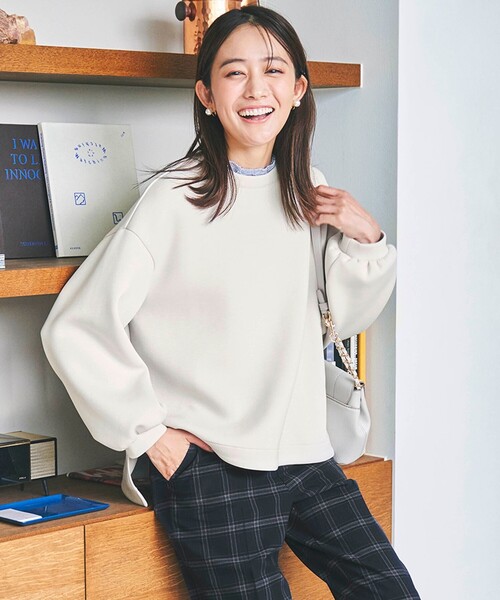 ANY SIS（エニィスィス）の「【2WAY】襟付マシュマロタッチ プルオーバー（Tシャツ/カットソー・レディース・アイボリー系/ネイビー系/ピンク系・2）」の2枚目の写真