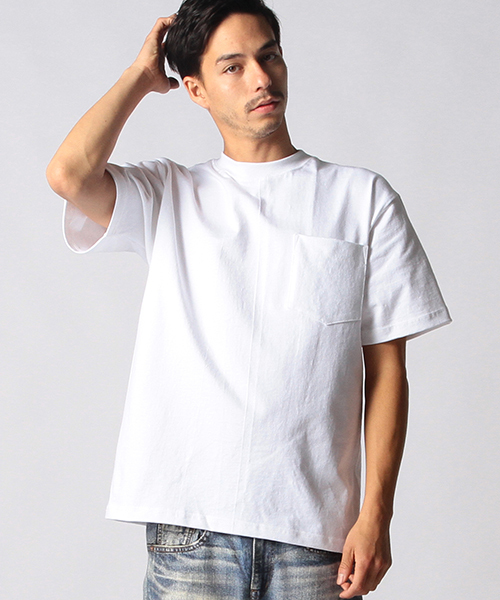 CAMBER（キャンバー）の「CAMBER /  マックスウェイト ポケットTシャツ（Tシャツ/カットソー・メンズ・ホワイト/ネイビー・MEDIUM/SMALL）」の2枚目の写真