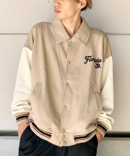 BACK NUMBER(バックナンバー)の「【BACK NUMBER】カットスタジャン(その他トップス・メンズ・グリーン/ブラック/ベージュ・L/XL/M)」の2枚目の写真