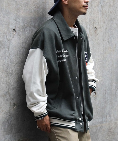 BACK NUMBER(バックナンバー)の「【BACK NUMBER】カットスタジャン(その他トップス・メンズ・グリーン/ブラック/ベージュ・L/XL/M)」の10枚目の写真