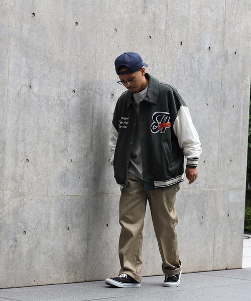 BACK NUMBER(バックナンバー)の「【BACK NUMBER】カットスタジャン(その他トップス・メンズ・グリーン/ブラック/ベージュ・L/XL/M)」の8枚目の写真