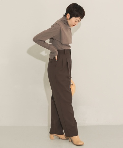 KBF（ケイビーエフ）の「『のんさん着用』オーバーショールハイネックニット（ニット/セーター・レディース・ブラック/アイボリー/モカ・ONE）」の8枚目の写真