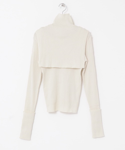 KBF（ケイビーエフ）の「『のんさん着用』オーバーショールハイネックニット（ニット/セーター・レディース・ブラック/アイボリー/モカ・ONE）」の10枚目の写真