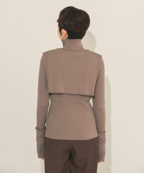 KBF（ケイビーエフ）の「『のんさん着用』オーバーショールハイネックニット（ニット/セーター・レディース・ブラック/アイボリー/モカ・ONE）」の14枚目の写真