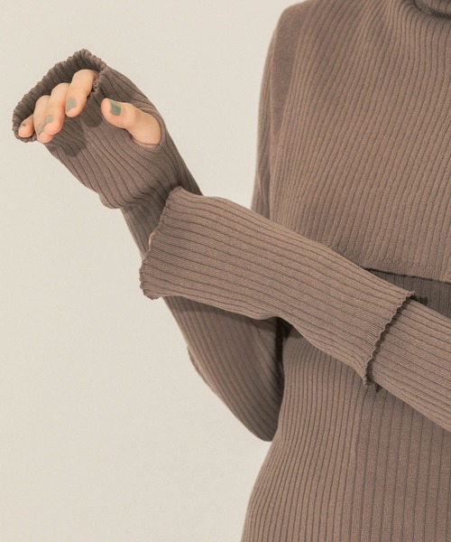 KBF（ケイビーエフ）の「『のんさん着用』オーバーショールハイネックニット（ニット/セーター・レディース・ブラック/アイボリー/モカ・ONE）」の16枚目の写真