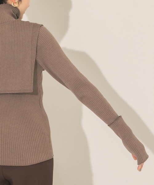 KBF（ケイビーエフ）の「『のんさん着用』オーバーショールハイネックニット（ニット/セーター・レディース・ブラック/アイボリー/モカ・ONE）」の19枚目の写真