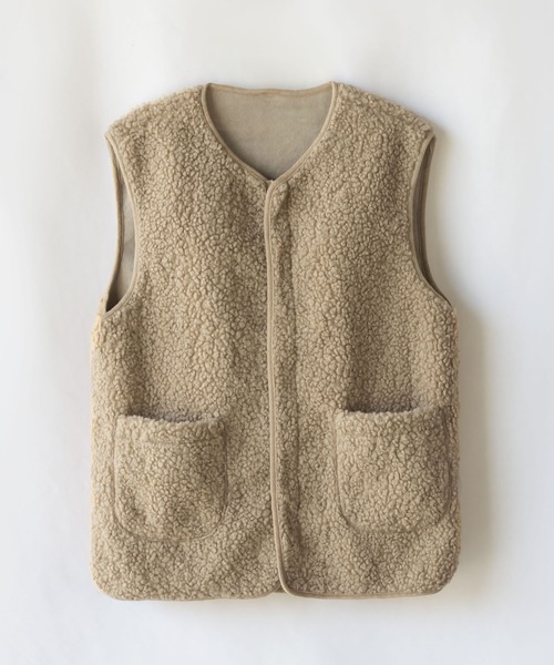 me+em select（ミームセレクト）の「【 ５色展開 】エコムートンジップボアベスト（ベスト・レディース・ベージュ/ブラウン/アイボリー/モカ/ダークベージュ・FREE）」の19枚目の写真