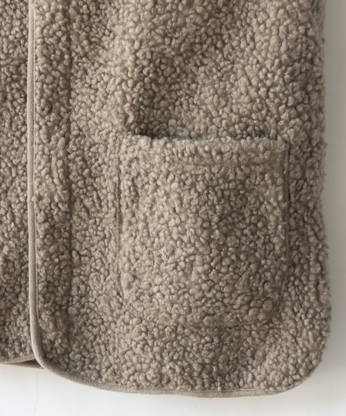 me+em select（ミームセレクト）の「【 ５色展開 】エコムートンジップボアベスト（ベスト・レディース・ベージュ/ブラウン/アイボリー/モカ/ダークベージュ・FREE）」の20枚目の写真