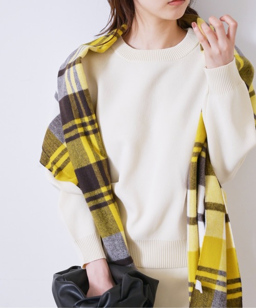 FREE'S MART（フリーズマート）の「◆12G総針クルーネックニット（ニット/セーター・レディース・ホワイト/ブラック/ブルー・FREE）」の2枚目の写真