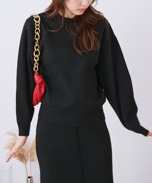 FREE'S MART（フリーズマート）の「◆12G総針クルーネックニット（ニット/セーター・レディース・ホワイト/ブラック/ブルー・FREE）」の3枚目の写真