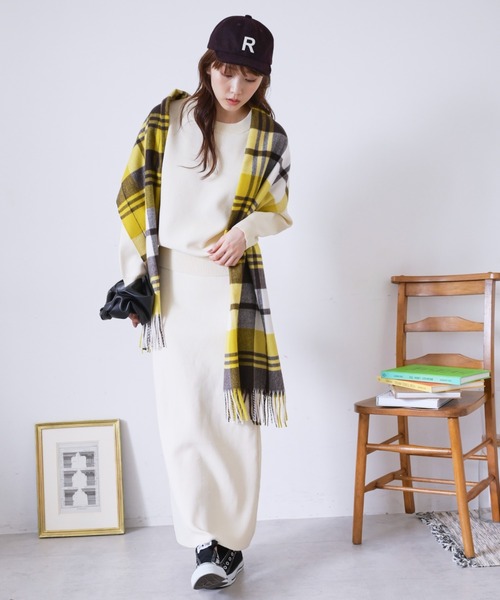 FREE'S MART（フリーズマート）の「◆12G総針クルーネックニット（ニット/セーター・レディース・ホワイト/ブラック/ブルー・FREE）」の4枚目の写真