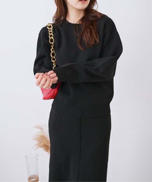 FREE'S MART（フリーズマート）の「◆12G総針クルーネックニット（ニット/セーター・レディース・ホワイト/ブラック/ブルー・FREE）」の15枚目の写真