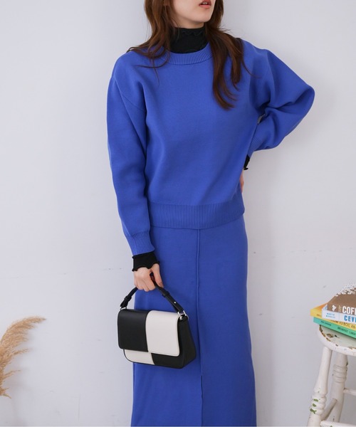 FREE'S MART（フリーズマート）の「◆12G総針クルーネックニット（ニット/セーター・レディース・ホワイト/ブラック/ブルー・FREE）」の14枚目の写真