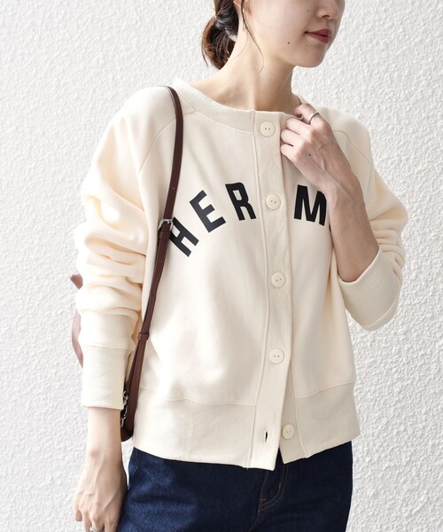 SHIPS（シップス）の「*【SHIPS別注】Goodwear:カレッジロゴカーディガン◆（カーディガン/ボレロ・レディース・ライトグレー/オフホワイト/ピンク系/ネイビー・ONE SIZE）」の18枚目の写真