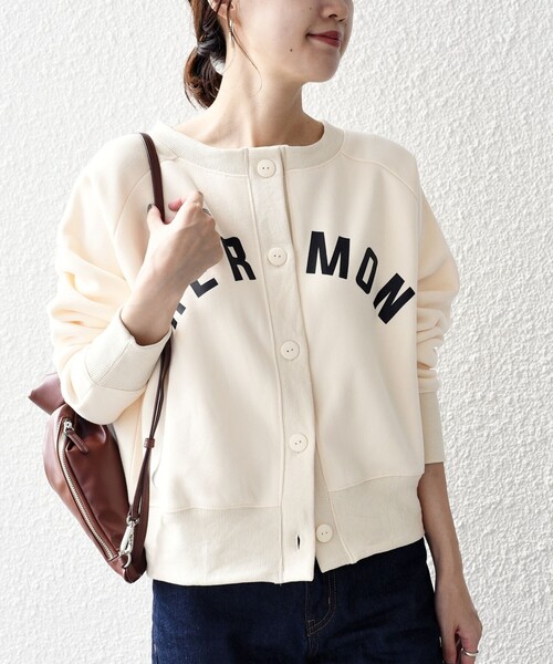 SHIPS（シップス）の「*【SHIPS別注】Goodwear:カレッジロゴカーディガン◆（カーディガン/ボレロ・レディース・ライトグレー/オフホワイト/ピンク系/ネイビー・ONE SIZE）」の22枚目の写真