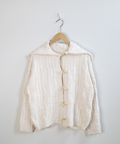 shopnikoniko（ショップニコニコ）の「トグルボタン ダッフル ニットカーディガン（カーディガン/ボレロ・レディース・アイボリー・フリー）」の10枚目の写真