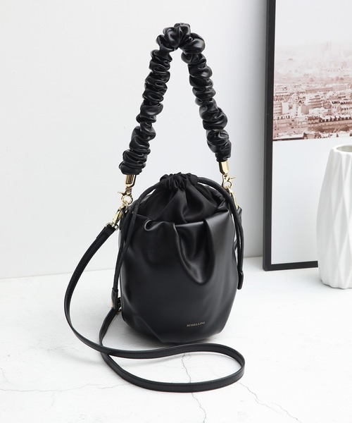ROSELLINI(ロゼリーニ)の「【ROSELLINI/ロゼリーニ】ギャザーハンドル巾着 ミニショルダーバッグ(ハンドバッグ・レディース・ベージュ/ブラック/アイボリー・FREE)」の17枚目の写真