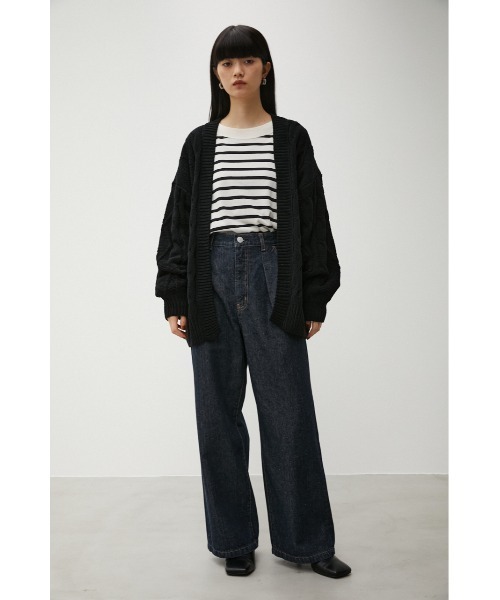 AZUL by moussy（アズールバイマウジー）の「CHENILLE CABLE KNIT CARDIGAN/シェニールケーブルニットカーディガン（カーディガン/ボレロ・レディース・ブラック/オレンジ/アイボリー/ピンク系その他/ターコイズブルー系・FREE）」の11枚目の写真