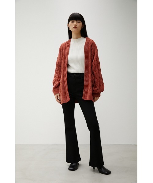 AZUL by moussy（アズールバイマウジー）の「CHENILLE CABLE KNIT CARDIGAN/シェニールケーブルニットカーディガン（カーディガン/ボレロ・レディース・ブラック/オレンジ/アイボリー/ピンク系その他/ターコイズブルー系・FREE）」の14枚目の写真