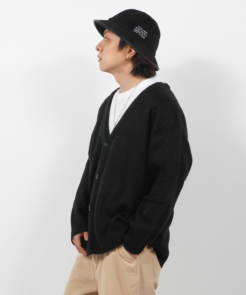 1111clothing(ワンフォークロージング)の「WJQ モヘアタッチ ルーズカーディガン / ニット カーディガン ボレロ オーバーサイズ(カーディガン/ボレロ・メンズ・ブラウン/グレー系6/ホワイト系6/ベージュ系5/ベージュ/パープル/ブラック/チャコールグレー/ホワイト系5/ブラック系4/マスタード/ベージュ系4・FREE)」の17枚目の写真