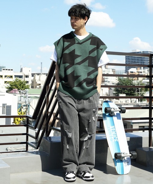 ８(eight)（エイト）の「ジャガード大柄ニットベスト（ベスト・メンズ・グリーン系その他/ブルー系その他/ブラック系その他/グレー系その他/イエロー系その他/ブラック系その他2・MEDIUM/LARGE）」の21枚目の写真