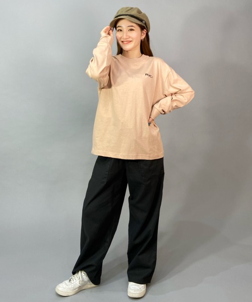 RVCA（ルーカ）の「【ムラサキスポーツ別注】RVCA/ルーカ  ロゴロンT  オーバーサイズ バックロゴ   BD043-P05（Tシャツ/カットソー・レディース・ブラック/ベージュ/ホワイト・S/M/L）」の14枚目の写真