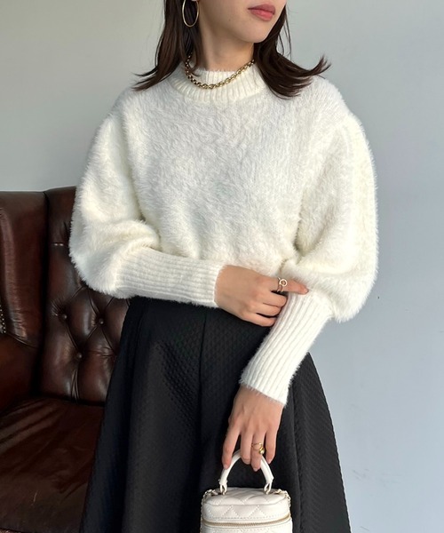 prose verse(プロズヴェール)の「ロングカフス袖ボリュームシャギーニット(ニット/セーター・レディース・ブルー/グレイッシュベージュ/チャコール/アイボリー・フリ-)」の6枚目の写真