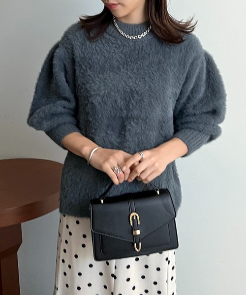 prose verse(プロズヴェール)の「ロングカフス袖ボリュームシャギーニット(ニット/セーター・レディース・ブルー/グレイッシュベージュ/チャコール/アイボリー・フリ-)」の12枚目の写真