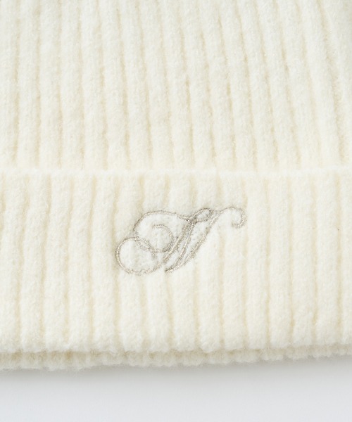 one after another NICE CLAUP（ワンアフターアナザーナイスクラップ）の「N刺繍ニットキャップ（ニットキャップ/ビーニー・レディース・ブラック/杢グレー/オフホワイト・FREE）」の12枚目の写真